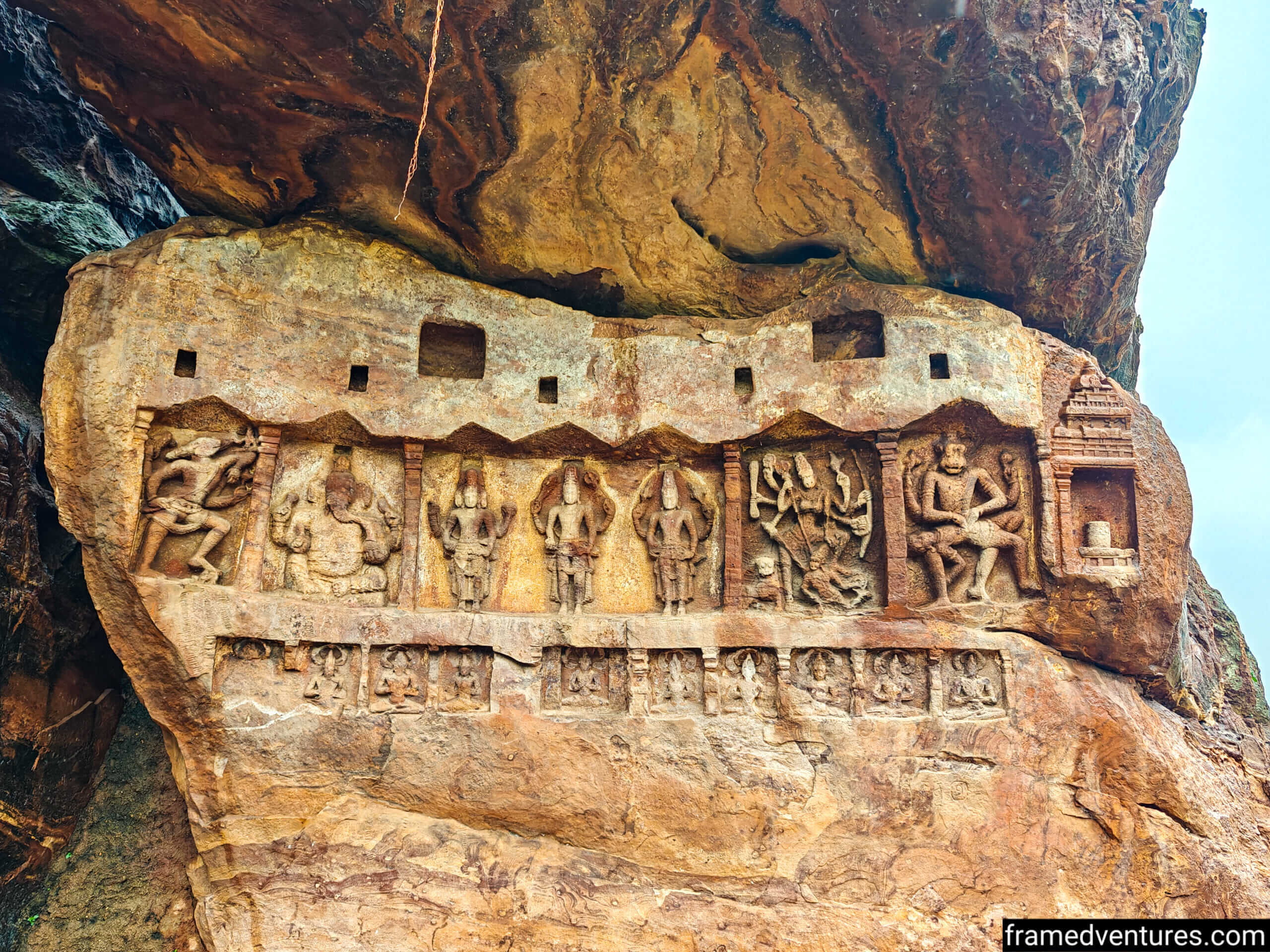 A few carvings of deities near Shri Bhootanaatha Gudi
