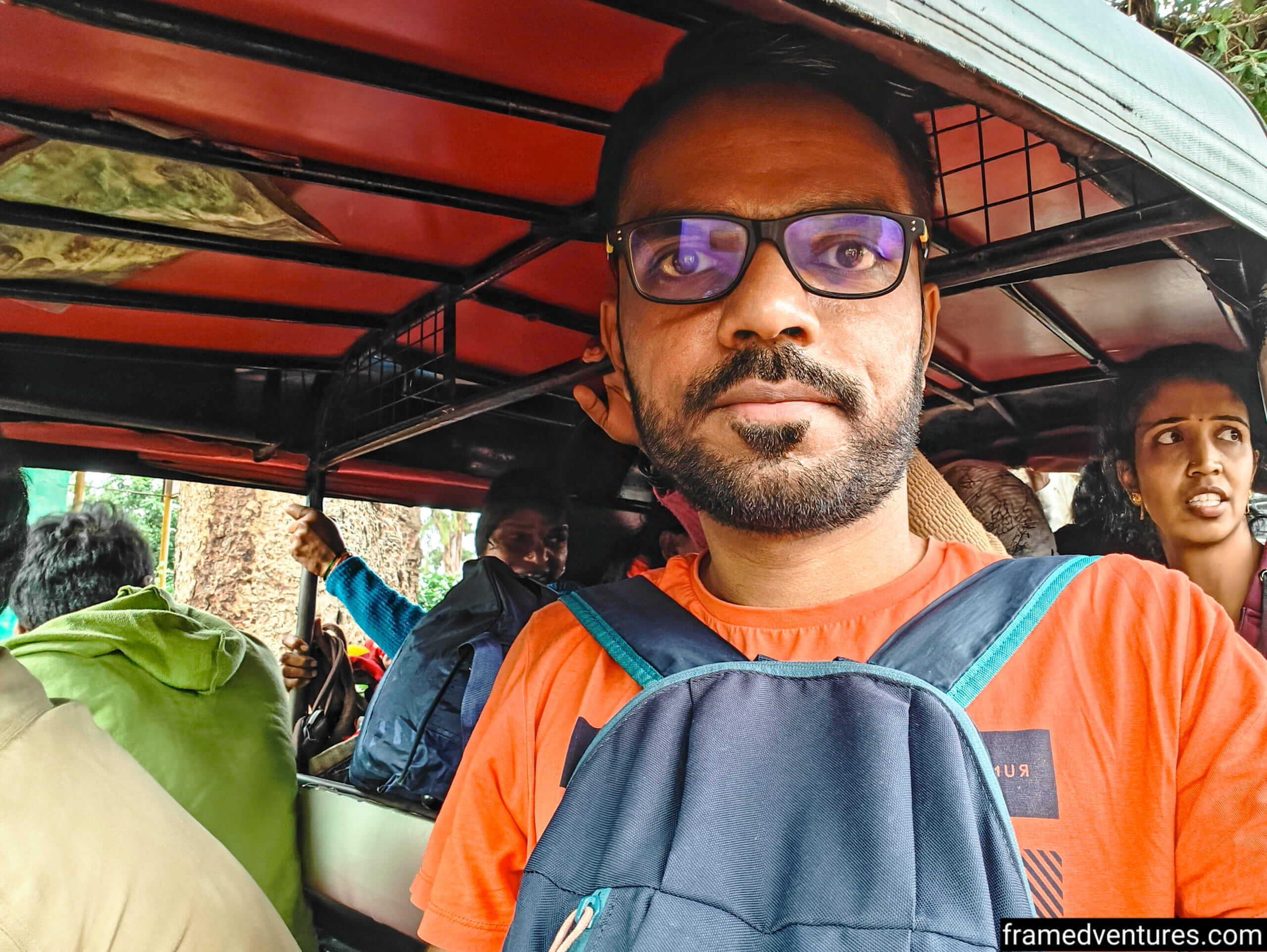 A selfie from a shared auto in Badami