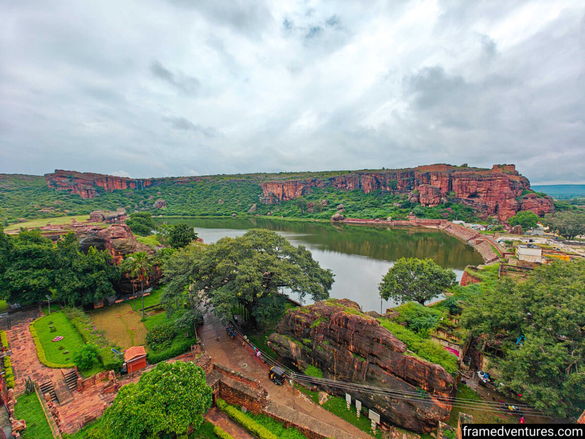 An aerial view of Badami
