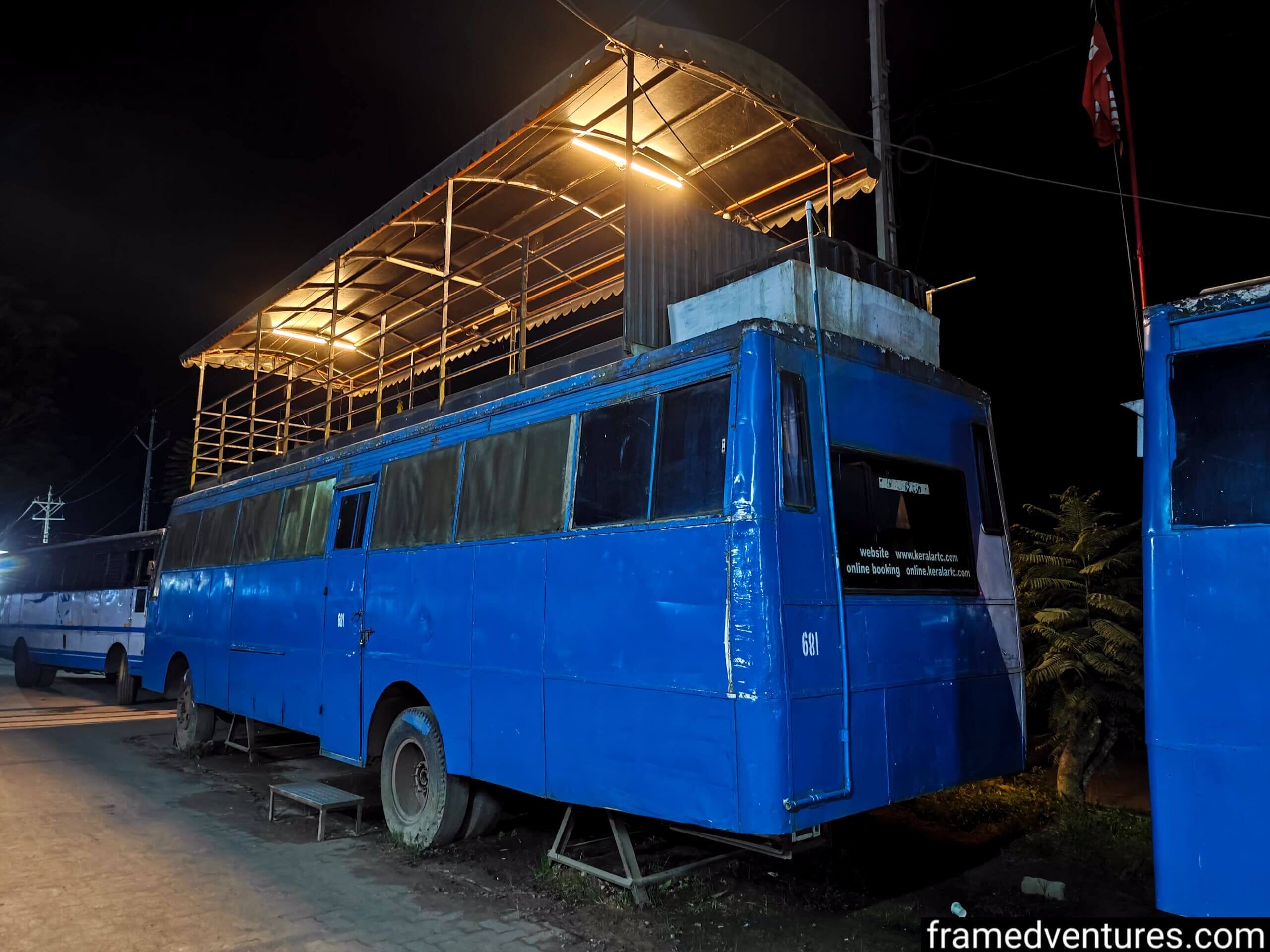 A bus dorm at KSRTC Munnar