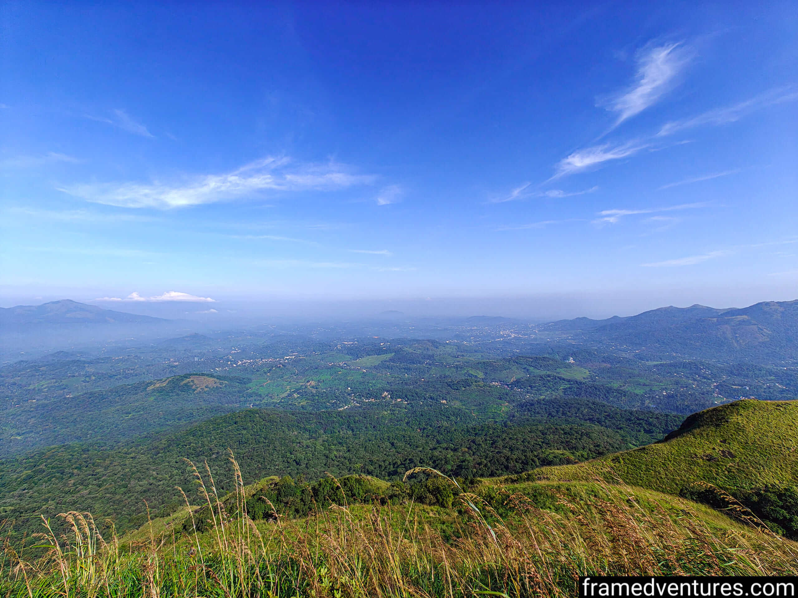 An aerial view of Wayanad near Chembra Peak Framedventures