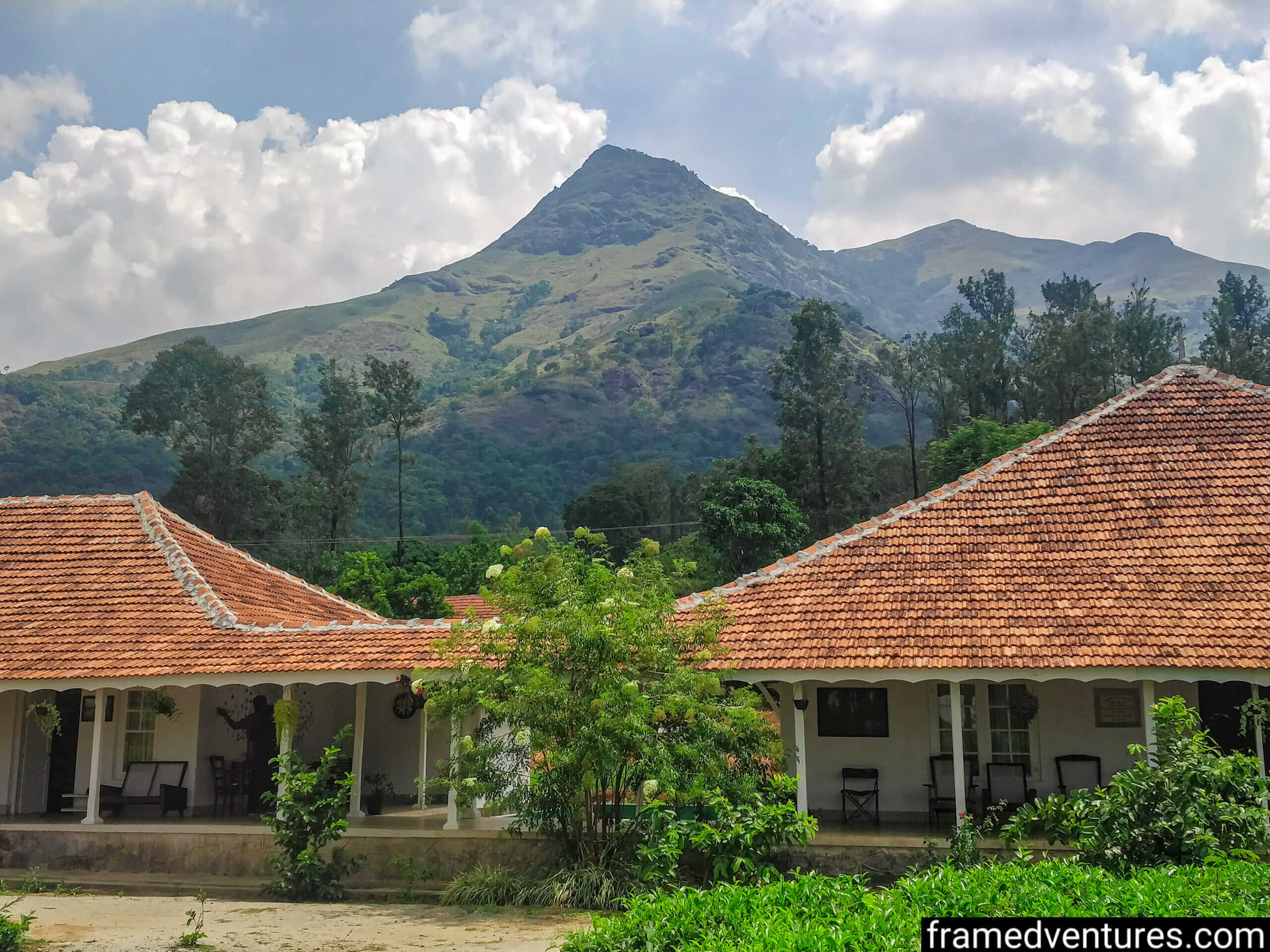 Zostel Plus in Wayanad with Chembra Peak in the background Framedventures