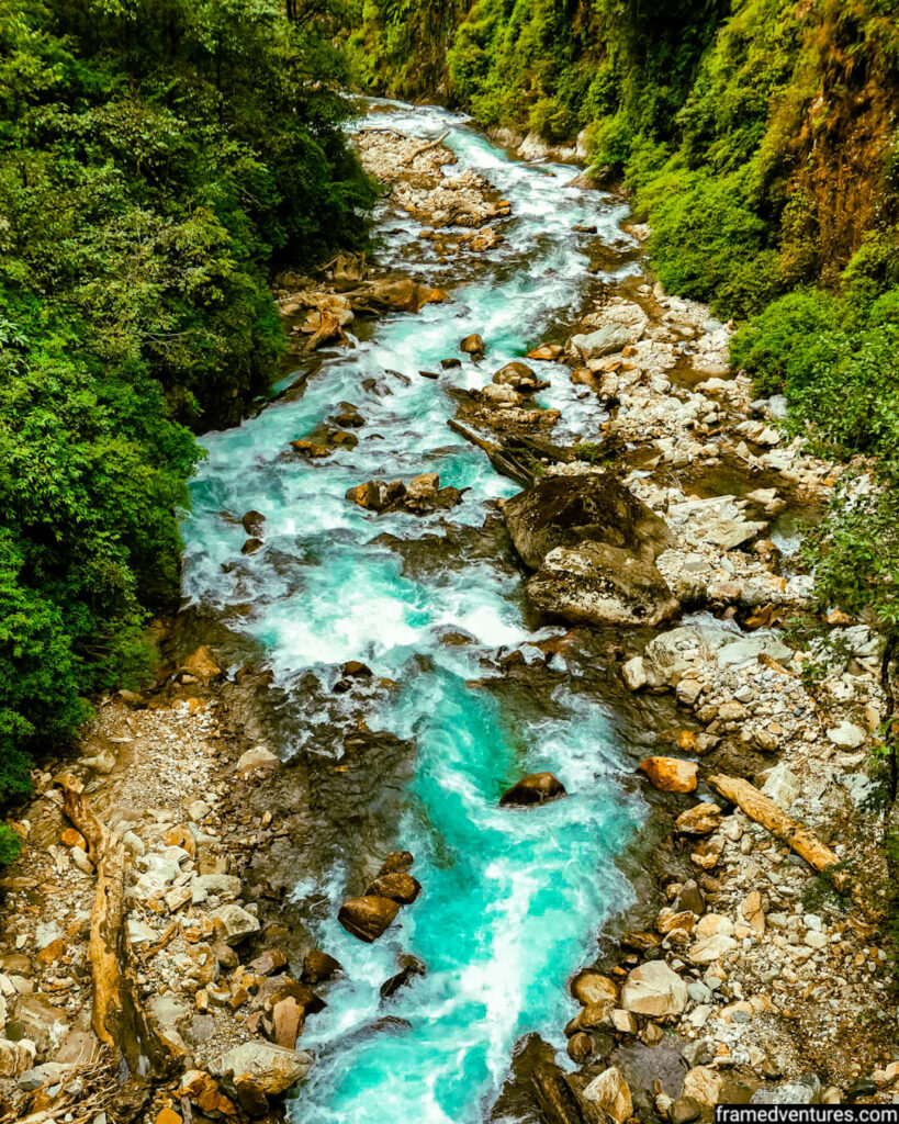 river in goechala trek